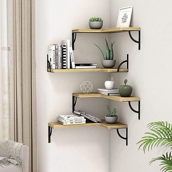 Factory bulk sales mdf wall shelves interior decorator floating wooden wall shelf