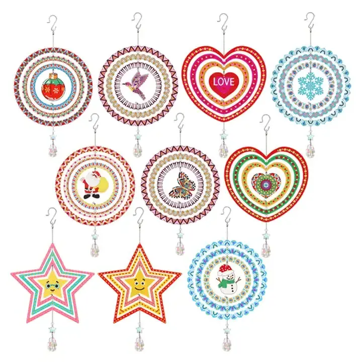 5d Diy Diamond Painting Dream Catcher Wind Chimes Crystal Pendant Hanging Ornament Diy Craft Mosaic Kit Home Wall Door Decor