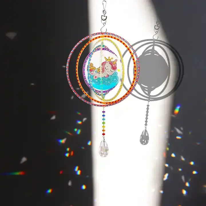 5d Diy Diamond Painting Dream Catcher Wind Chimes Crystal Pendant Hanging Ornament Diy Craft Mosaic Kit Home Wall Door Decor