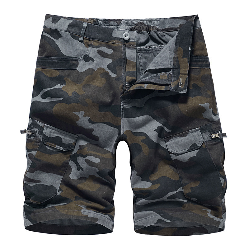 Wholesale utility cargo shorts casual workout mens camo shorts with pockets summer sweat pants