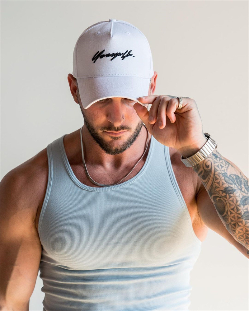 High quality mens gym vest top mens gym tank top custom logo muscle fit ribbed vests ribbed vest men