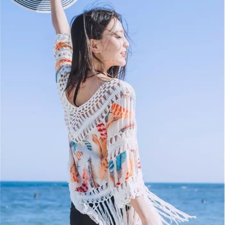 New Arrival Boheme Women Kimono Bikini Summer Tassel Sexy Swimwear Cover Up Beach Dress