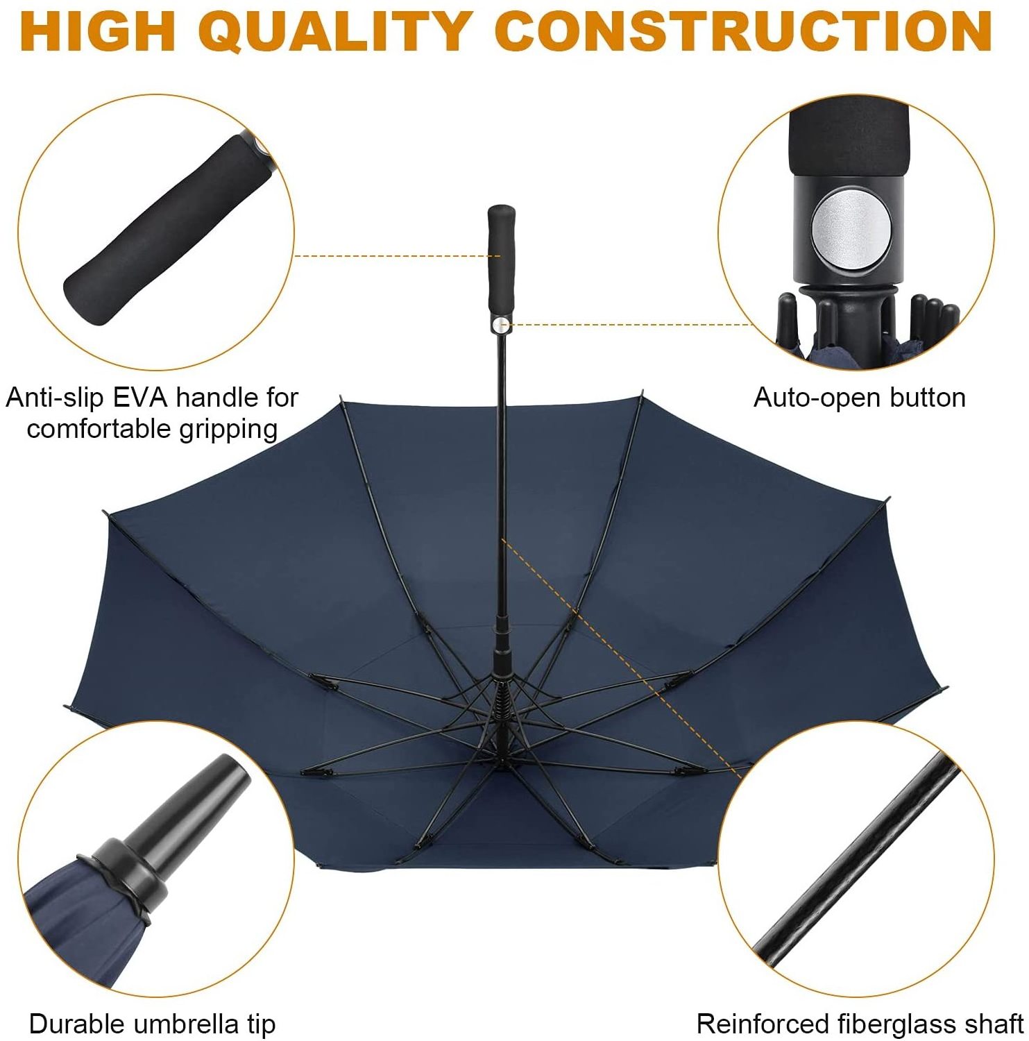 paraguas best Umbrella Manufacturer strong Quality Large Custom Golf Umbrella With Logo Print Strongly Windproof guarda chuva