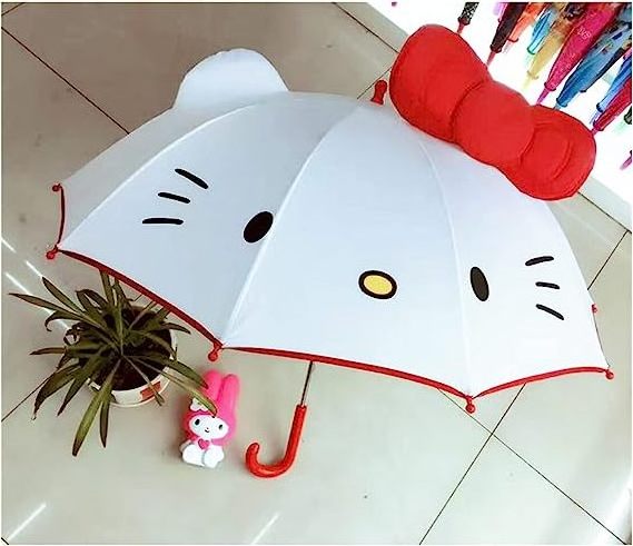 Kids umbrellas with logo prints custom made cute with safety Cartoon Parasol Sun Long Handle Windproof Umbrellas for the rain