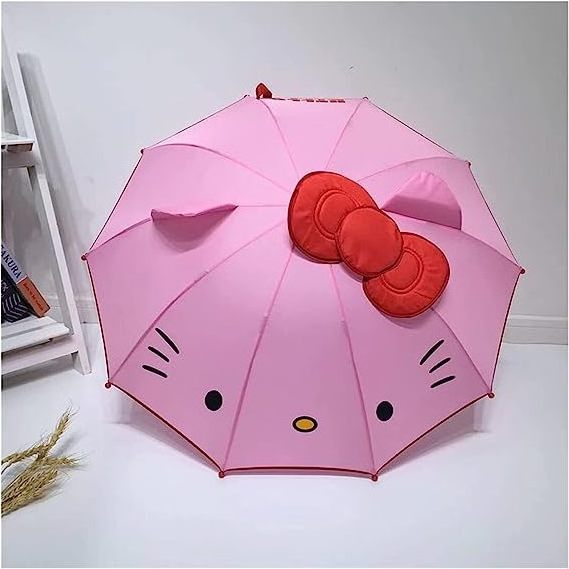 Kids umbrellas with logo prints custom made cute with safety Cartoon Parasol Sun Long Handle Windproof Umbrellas for the rain