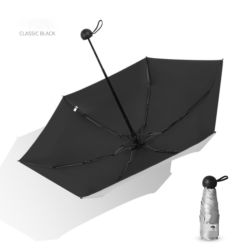 sombrillas umbrella supplier promotional mini small capsule sun uv phone pocket waterproof 5 folding umbrella with logo