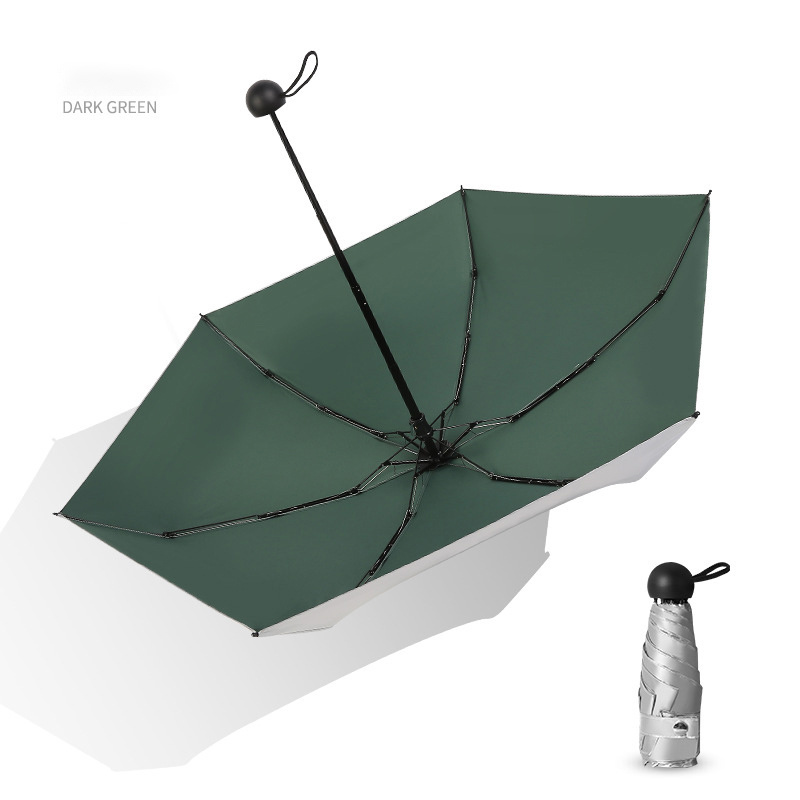 sombrillas umbrella supplier promotional mini small capsule sun uv phone pocket waterproof 5 folding umbrella with logo