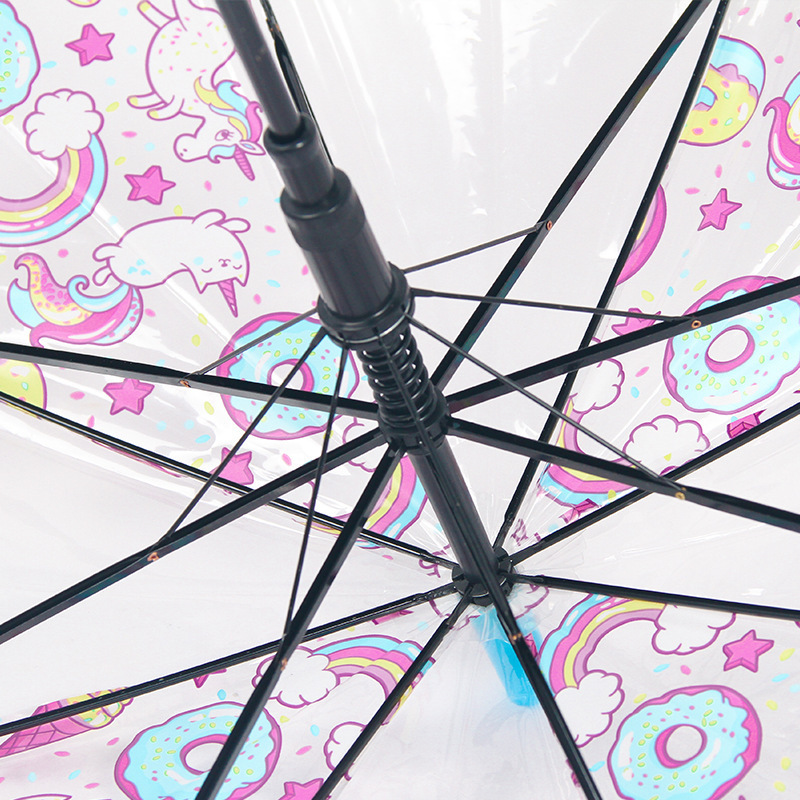 Supplier New design clear custom print design clear children windproof Kids Safety transparent umbrellas for sale