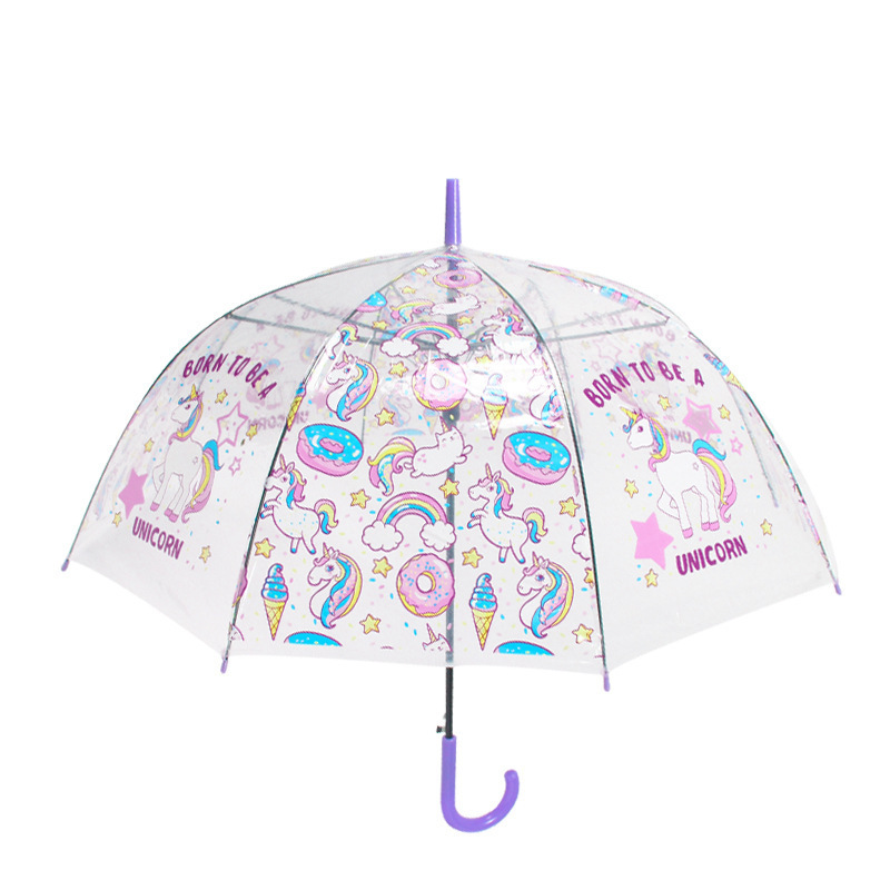 Supplier New design clear custom print design clear children windproof Kids Safety transparent umbrellas for sale