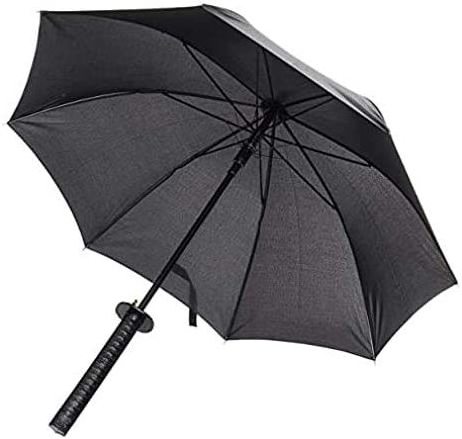 umbrella supplier Promotional Premium 23 Inches 16k Japanese Style Automatic Black Cool Samurai rain katana umbrella for sale