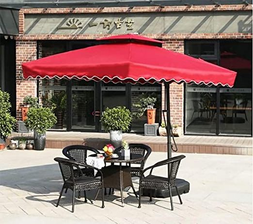 Outdoor Furniture Garden Double Canopy Umbrella Cantilever Large Parasol 3.5m Patio Parasol Economic Umbrellas For the rain