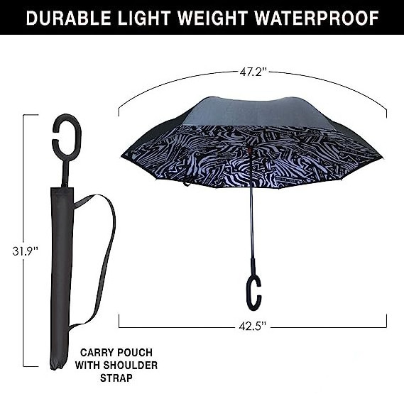 promotional Sharpty Inverted  with UV Protection Upside Down with C-Shaped Handle Windproof Reverse Umbrella for Women for