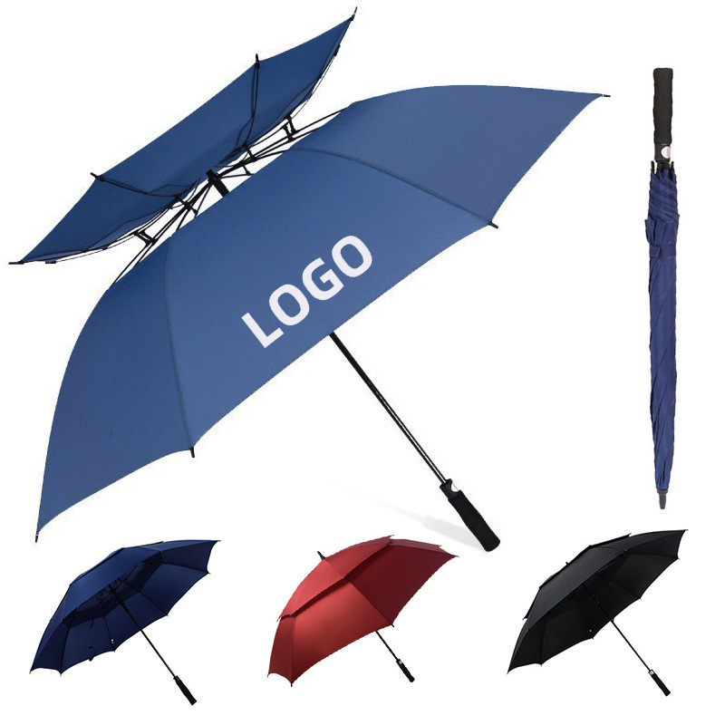 wholesale 27 inch large windproof logo prints outdoor luxury promotional parasol branded umbrella custom uv smart golf umbrella