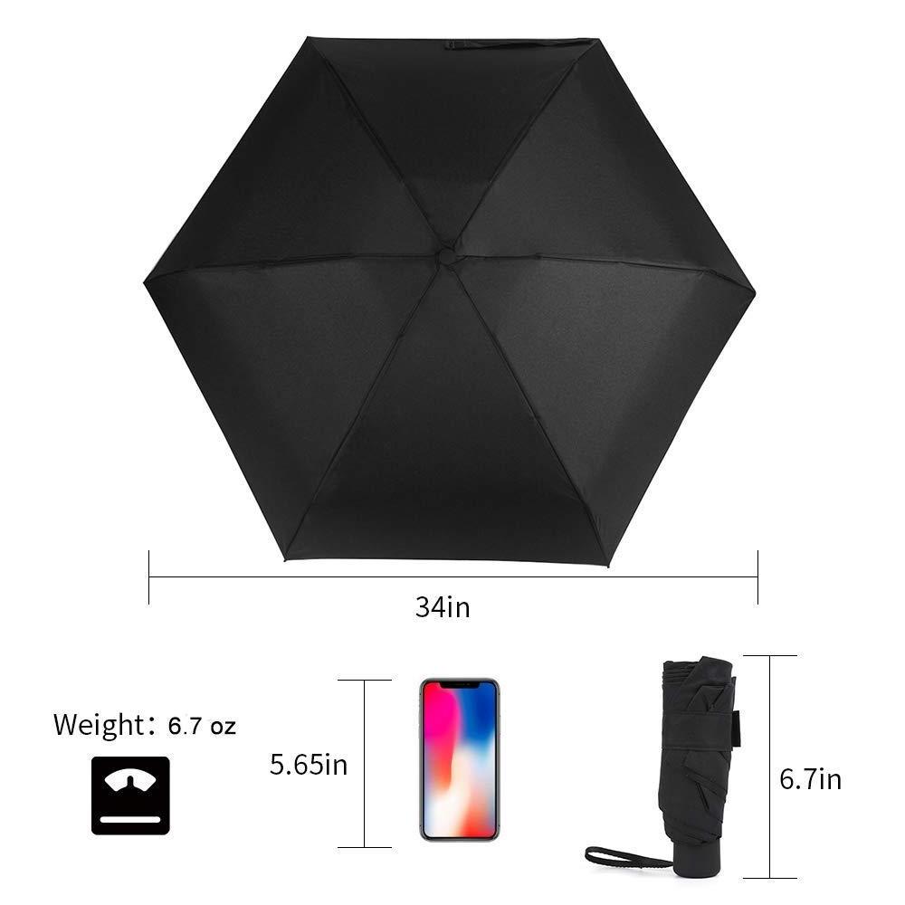 paraguas para la lluvia Cheap Custom 5 Fold umbrella Mini Uv Lightweight Pocket Small Black Umbrella With Telescopic Shaft