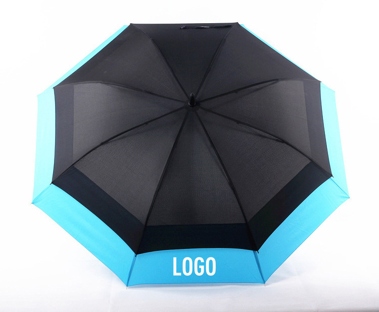 chinese Cutomization Extra Large Oversized Auto Open 190T Pongee Double Layer seat stick umbrella Golf Umbrella With Custom Logo