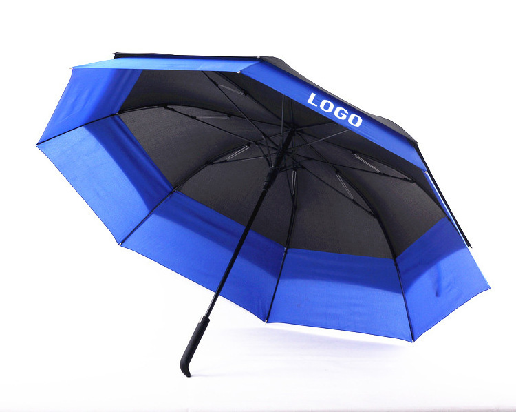 chinese Cutomization Extra Large Oversized Auto Open 190T Pongee Double Layer seat stick umbrella Golf Umbrella With Custom Logo