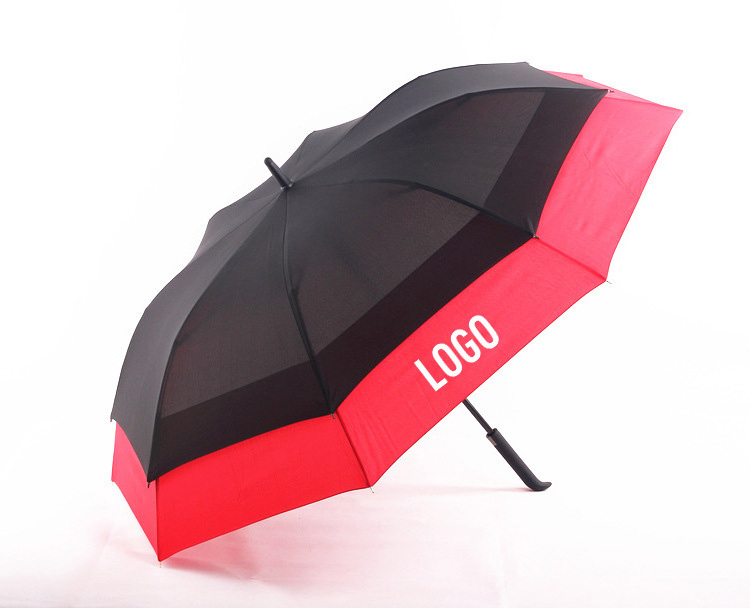 chinese Cutomization Extra Large Oversized Auto Open 190T Pongee Double Layer seat stick umbrella Golf Umbrella With Custom Logo