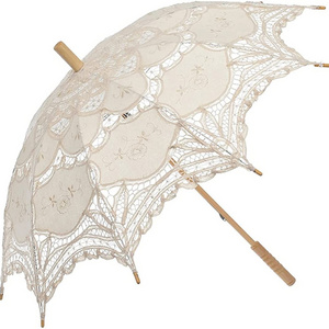 umbrella for wedding Party Gifts Baby Shower Handmade Favor Wedding Decoration Lace Umbrella white Lace Parasol Umbrellas