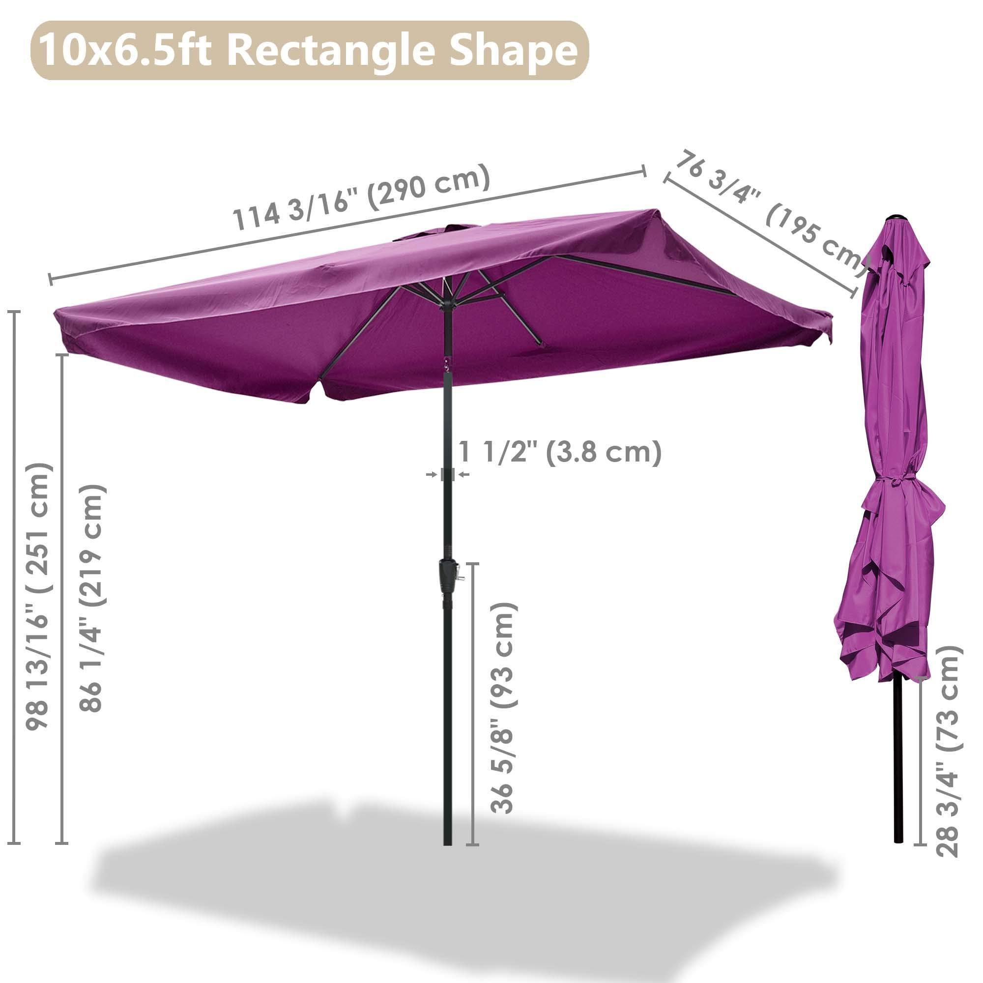 Umbrella manufacturer  Rectangle Outdoor Patio Umbrella Rectangular Table Umbrella Tilt with Crank Fade-Resistant for outdoor