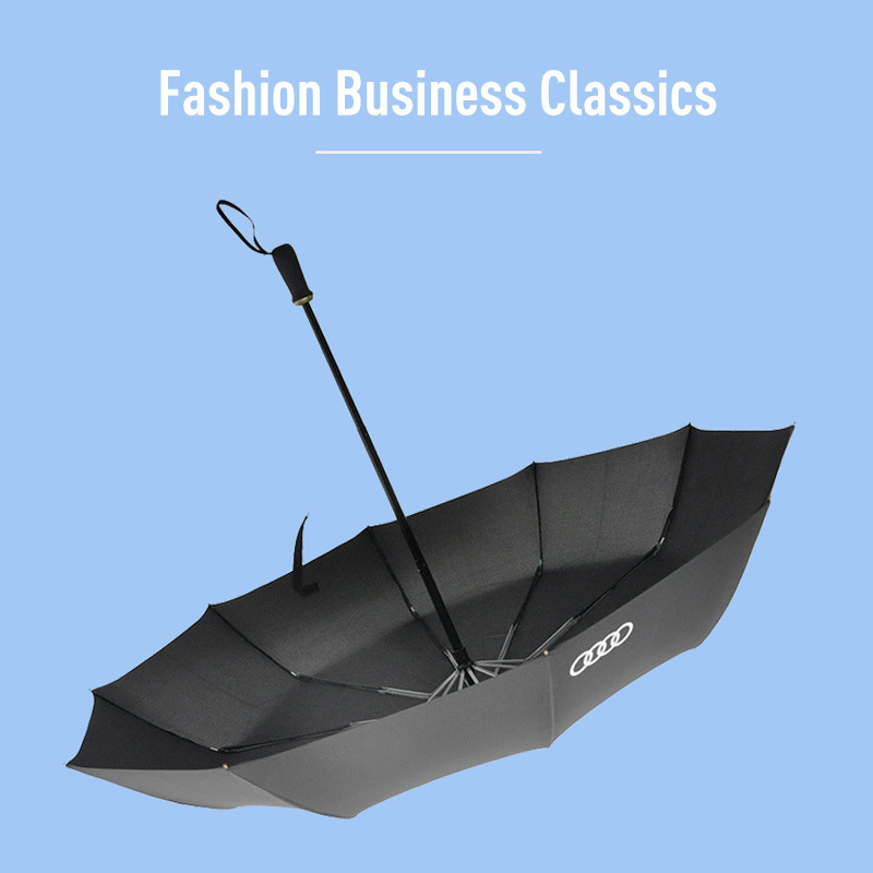 Ten-Bone Large Manual Folding Sunshade Umbrella for Men Business Advertising Three-Fold Travel Umbrella