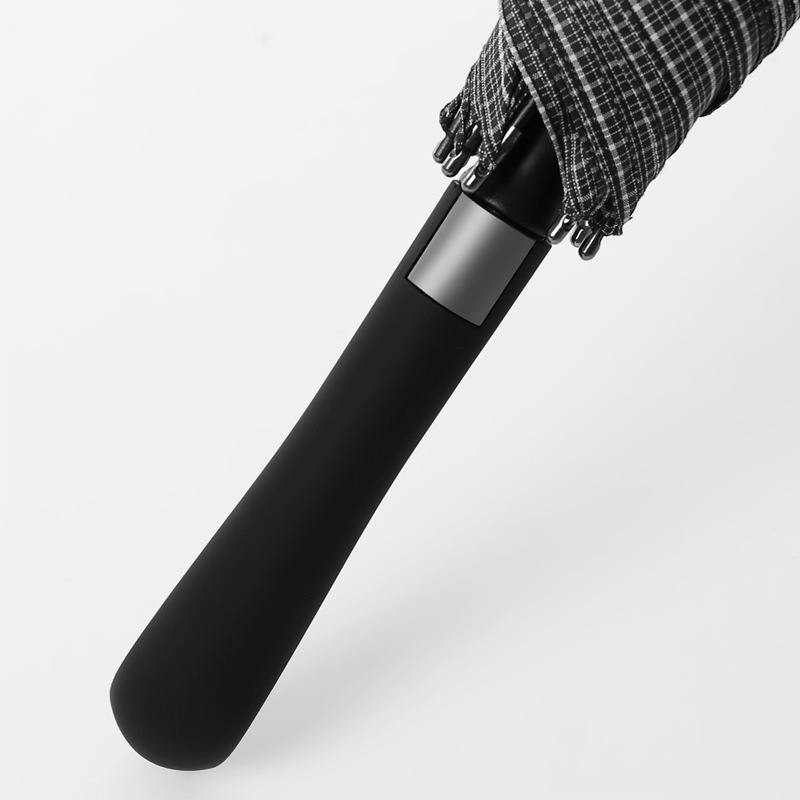 high quality Creative plaid Large long handle business umbrella windproof straight handle custom logo golf umbrella