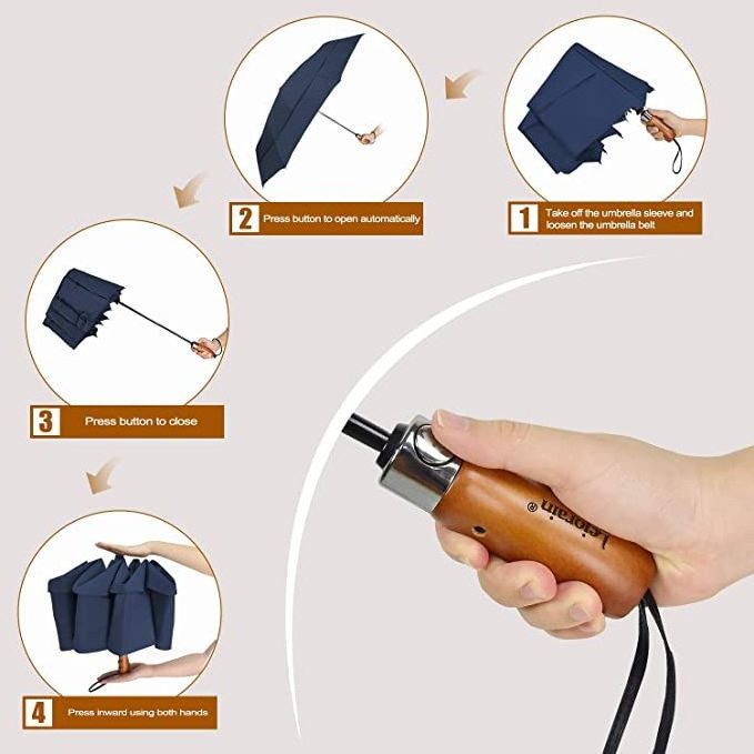 paraguas Windproof Travel Compact Light Automatic Strong Portable Wind Resistant Small folding umbrella for the rain