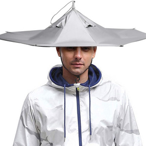 umbrella with logo UV Protection cheap Umbrella Hat Sun Rain  Colorful Folding Headwear Outdoor Fishing Hunting and Gardening