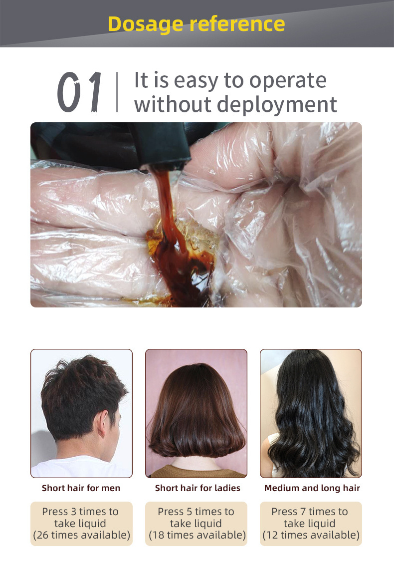 OEM private label wholesale hair care meidu 500ML herbal ppd and ammonia free black dye hair color shampoo