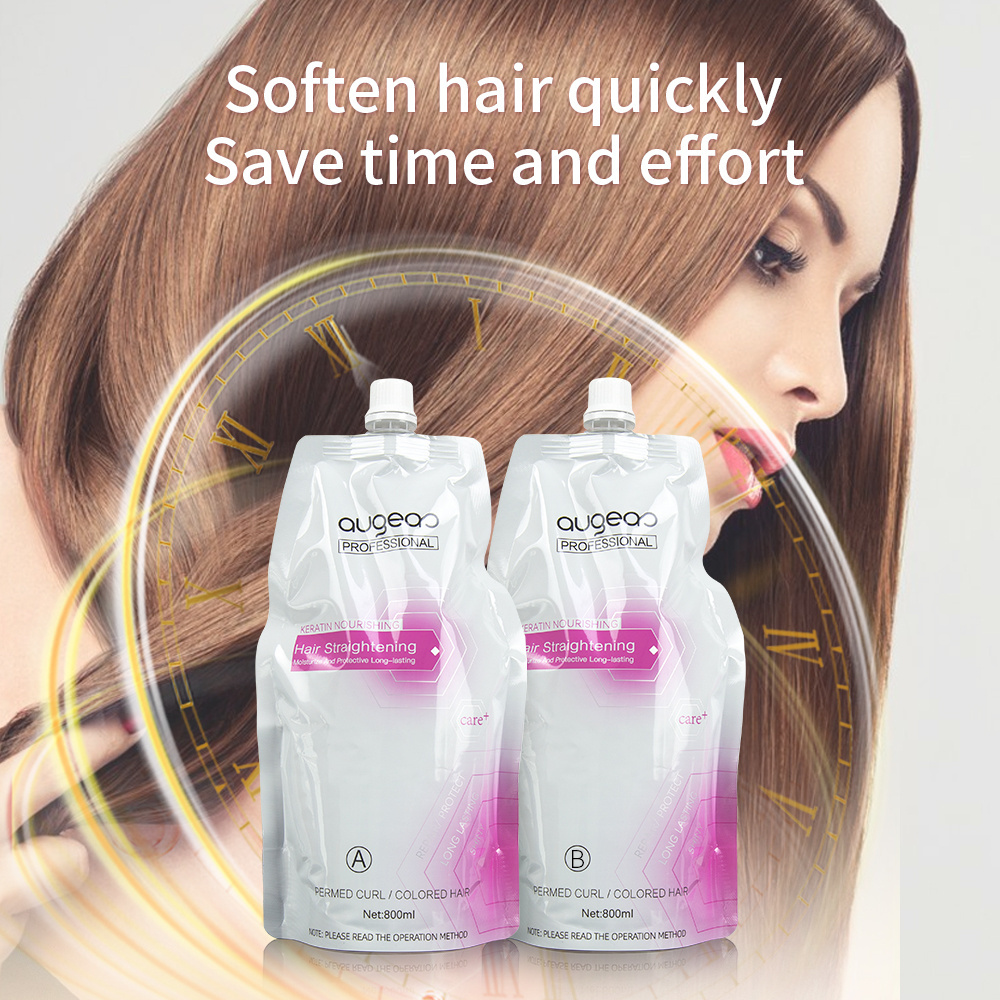 New Arrival Salon Professional 800ML*2 Smoothing Keratin Protein Perm Cream Rebonding Lotion Permanent Hair Straightening Cream