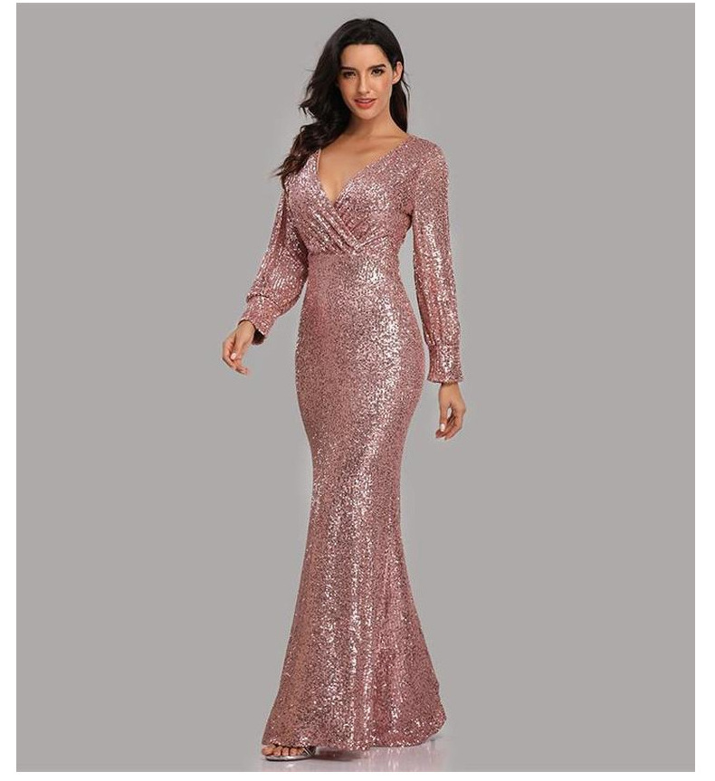 Luxury evening dresses 2022 banquet  long sleeve sequin sheath elegant black evening dress mother of the bride dresses