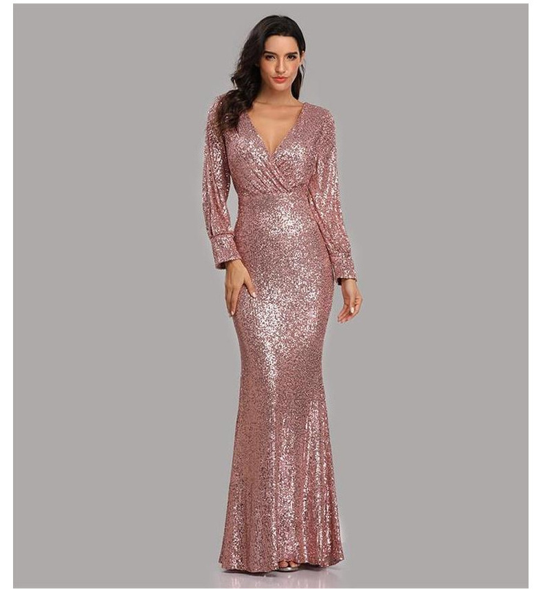 Luxury evening dresses 2022 banquet  long sleeve sequin sheath elegant black evening dress mother of the bride dresses