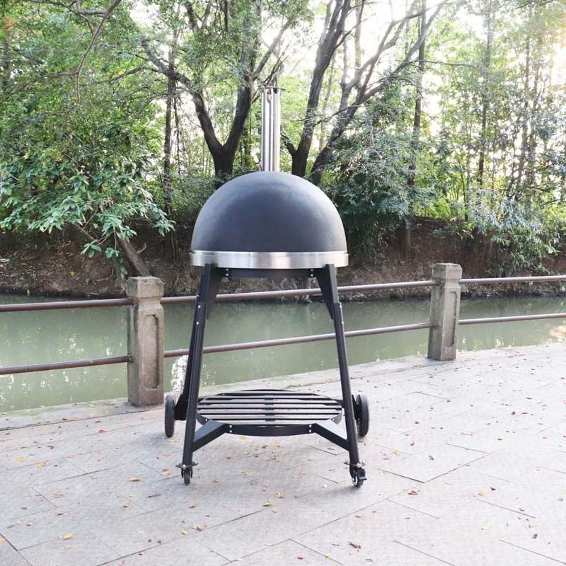 FIAMO  Freestanding Wood Fired Clay Pizza Oven Clay Outdoor Stove for Outdoor Kitchen