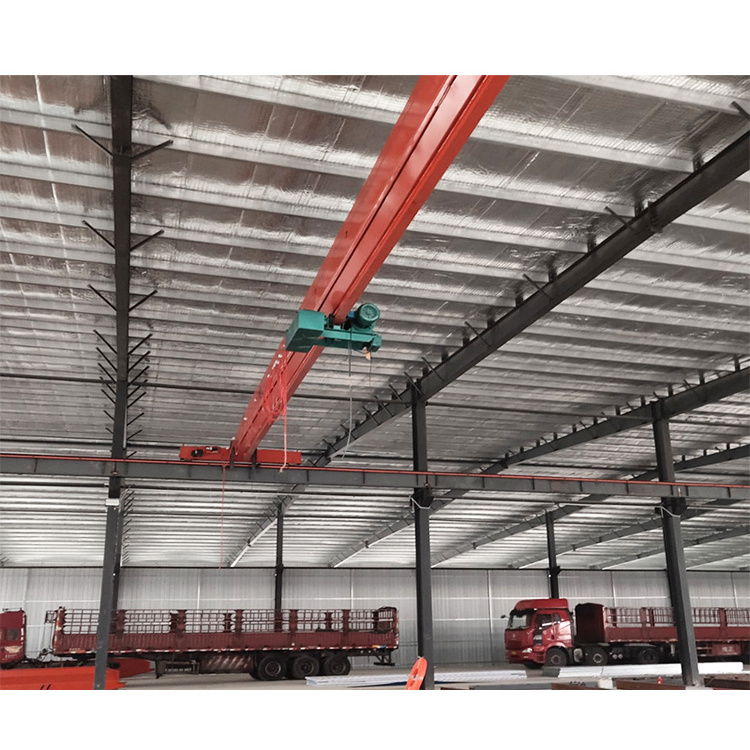 Construction works applicable industries wide span 3.2ton single girder bridge overhead crane with trolley