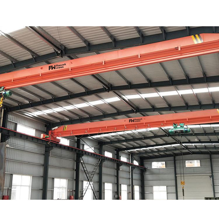 Construction works applicable industries wide span 3.2ton single girder bridge overhead crane with trolley