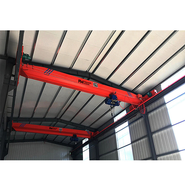 Construction works applicable industries wide span 3.2ton single girder bridge overhead crane with trolley