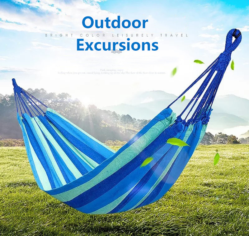 Canvas Hammock Bed Folding Double Hanging Nylon Wholesale Swing Portable Outdoor Camping Hammock Single Person Suitable