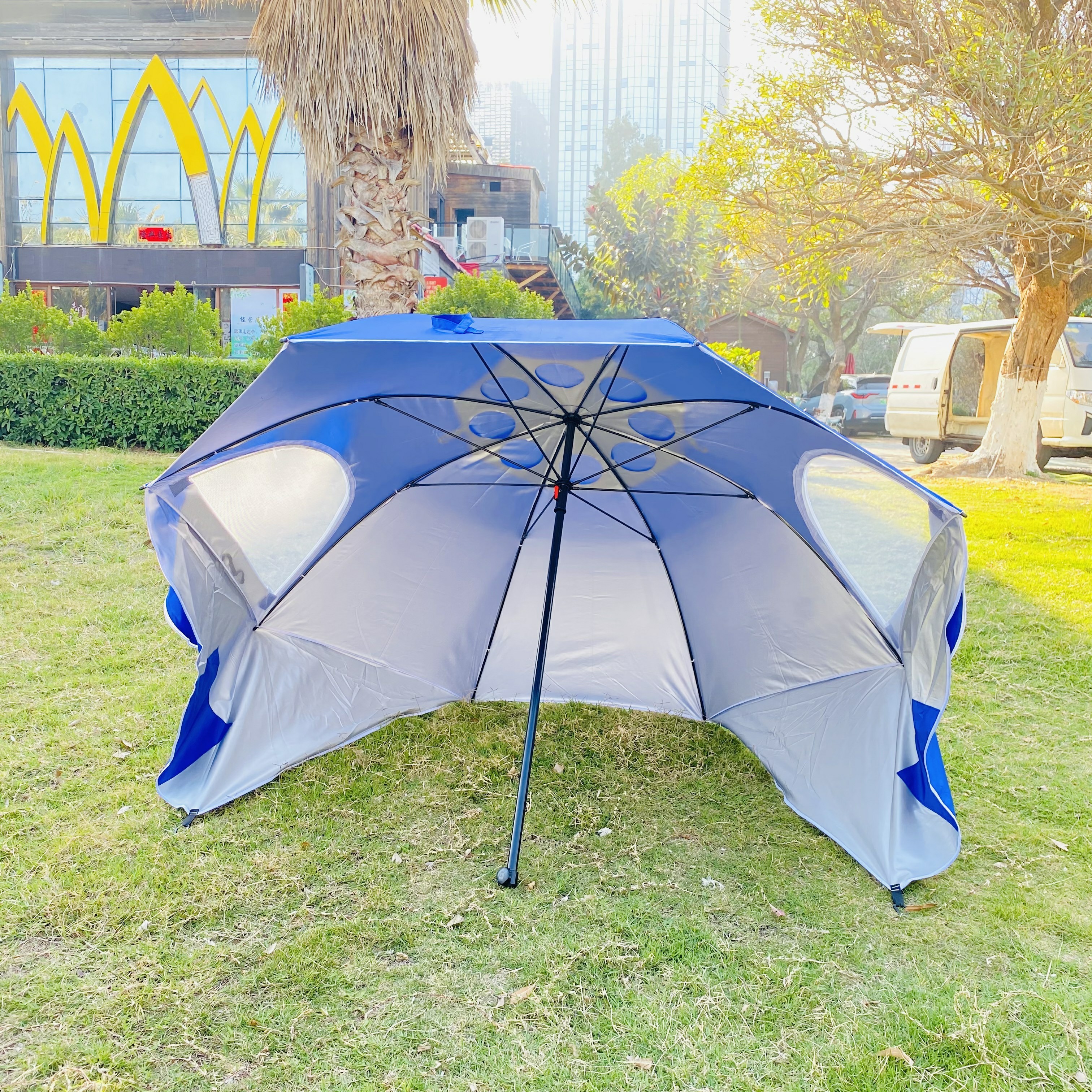 OVIDA Special Shape Outdoor Umbrella Tent with Window New Design Beach Umbrella