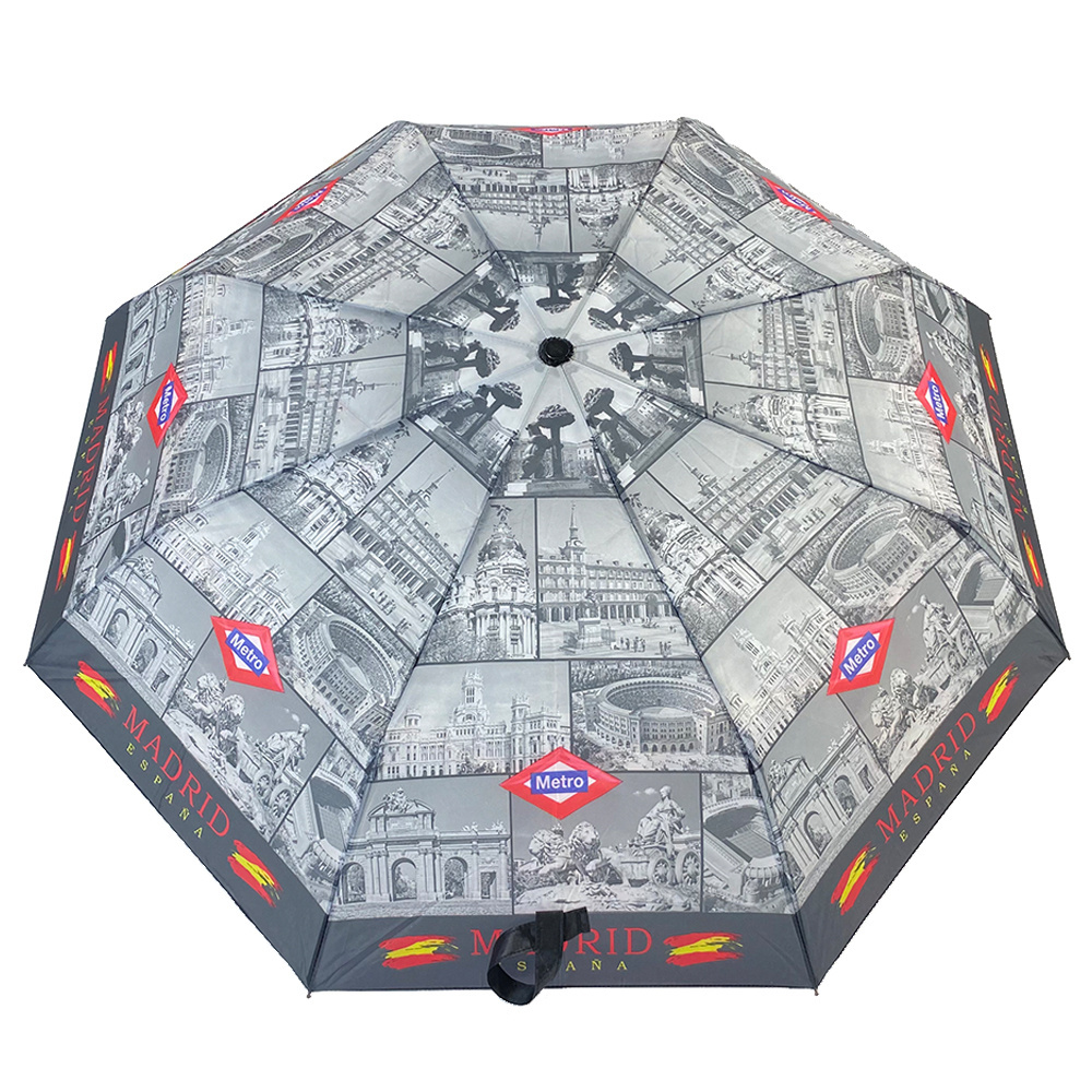 Ovida   Manual White Cheap Waterproof Sun Umbrella Grey Guarda Chuva Grande Unique Print cultural heritage umbrella