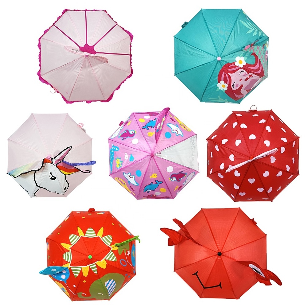 Ovida Custom Kids Folding Umbrella with Cute Animal Ears Outdoor Folding Umbrellas with Fun Design