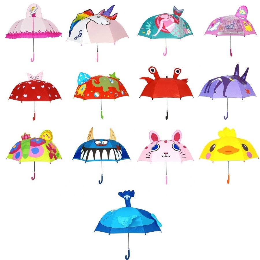 Ovida Custom Kids Folding Umbrella with Cute Animal Ears Outdoor Folding Umbrellas with Fun Design