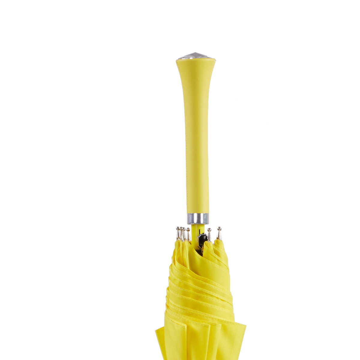 Ovida full body factory yellow fiberglass PU cover handle crystal diamond yellow umbrella