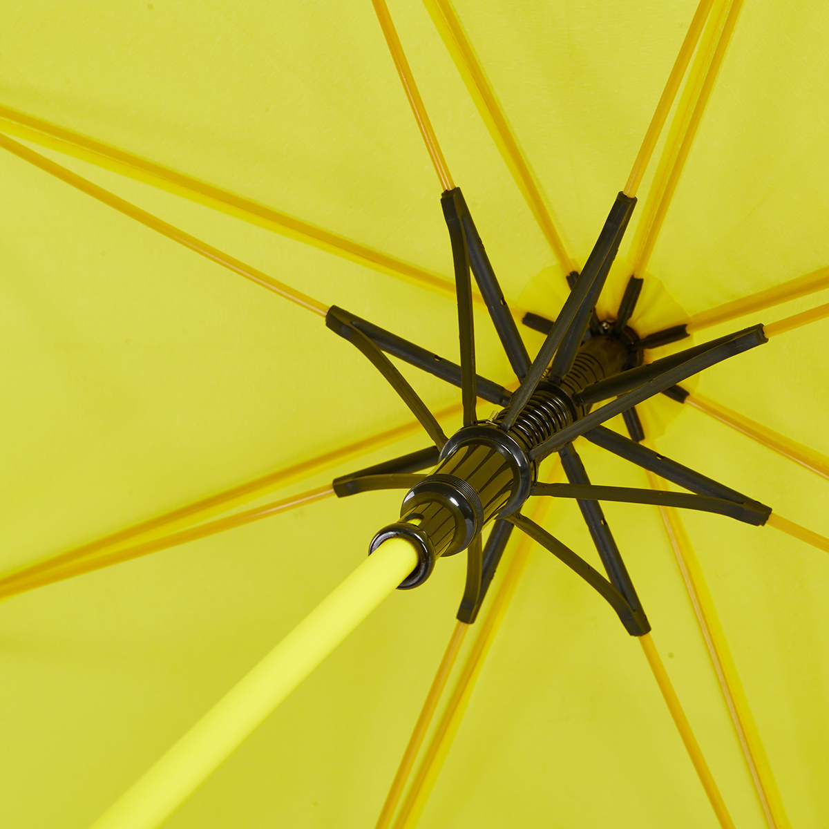 Ovida full body factory yellow fiberglass PU cover handle crystal diamond yellow umbrella