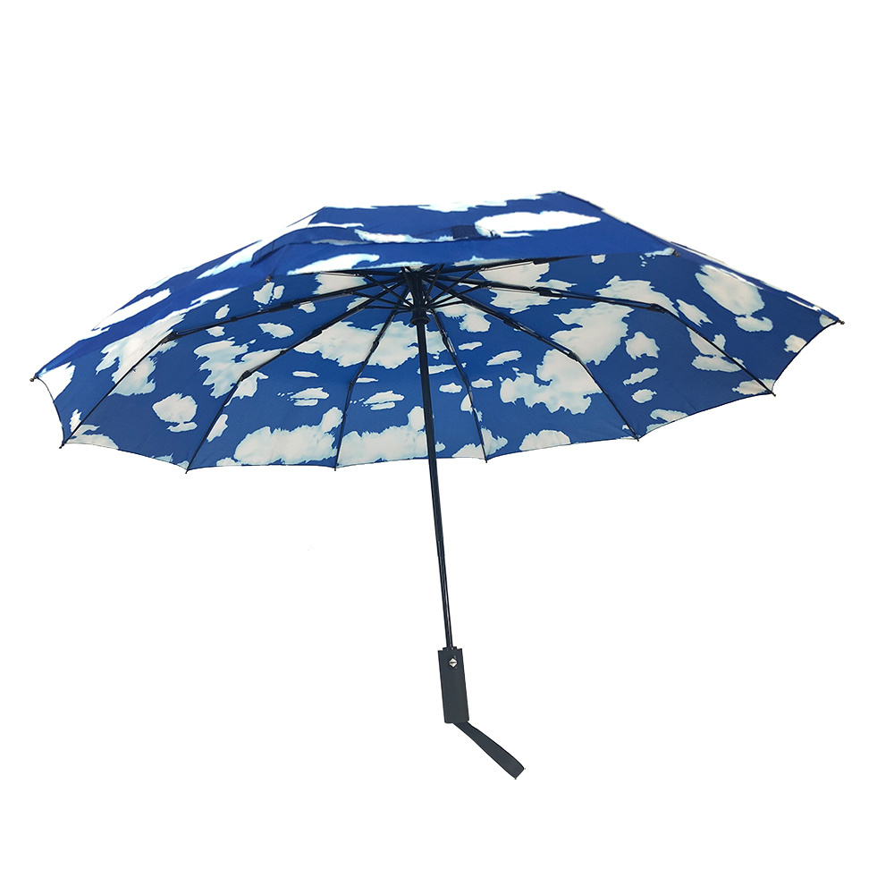 Ovida premium gift promotional logo prints 10ribs auto open and auto close custom umbrella reverse folding umbrella