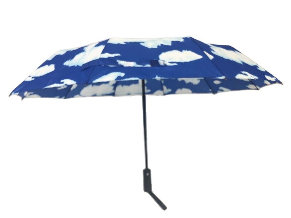 Ovida premium gift promotional logo prints 10ribs auto open and auto close custom umbrella reverse folding umbrella