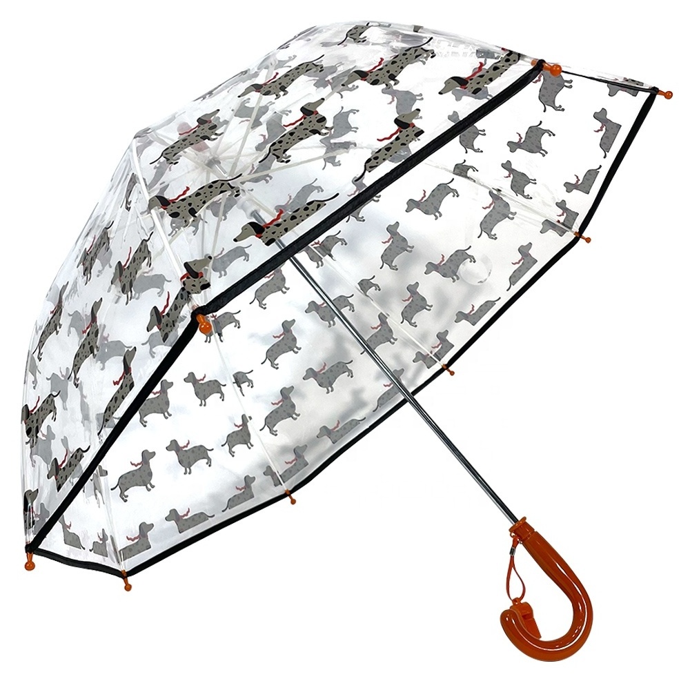 Ovida POE Transparent Dog Design Umbrella With Custom Logo Promotional Gift Umbrellas For Children's Day