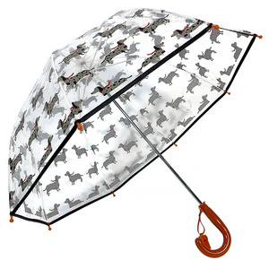 Ovida POE Transparent Dog Design Umbrella With Custom Logo Promotional Gift Umbrellas For Children's Day