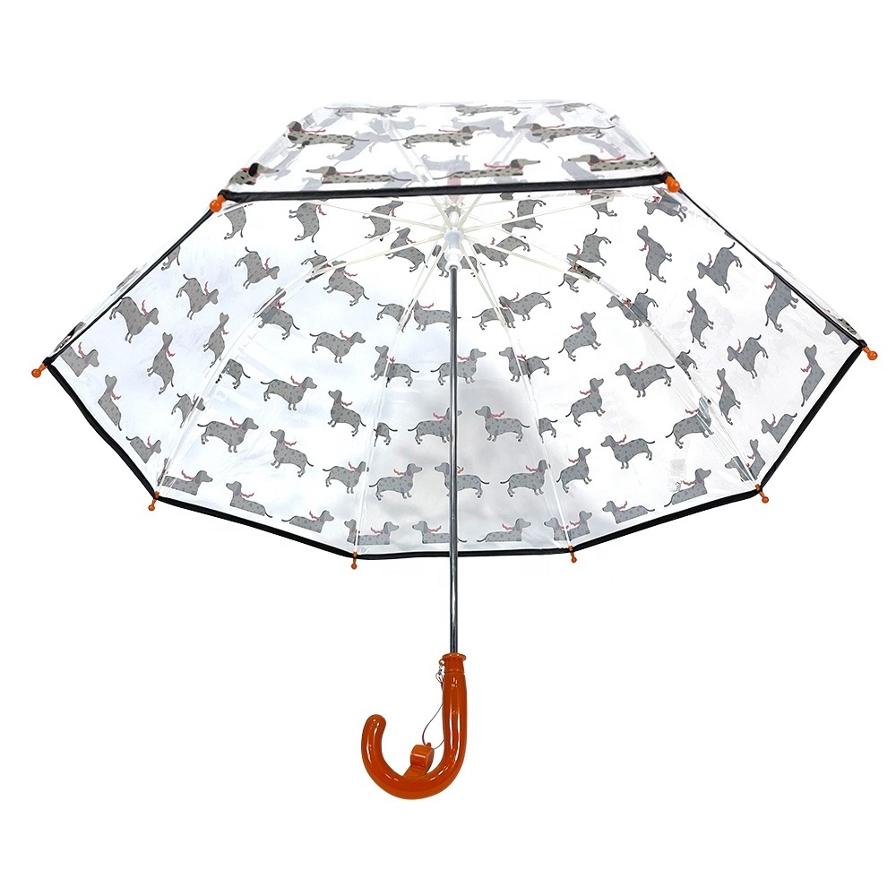 Ovida POE Transparent Dog Design Umbrella With Custom Logo Promotional Gift Umbrellas For Children's Day