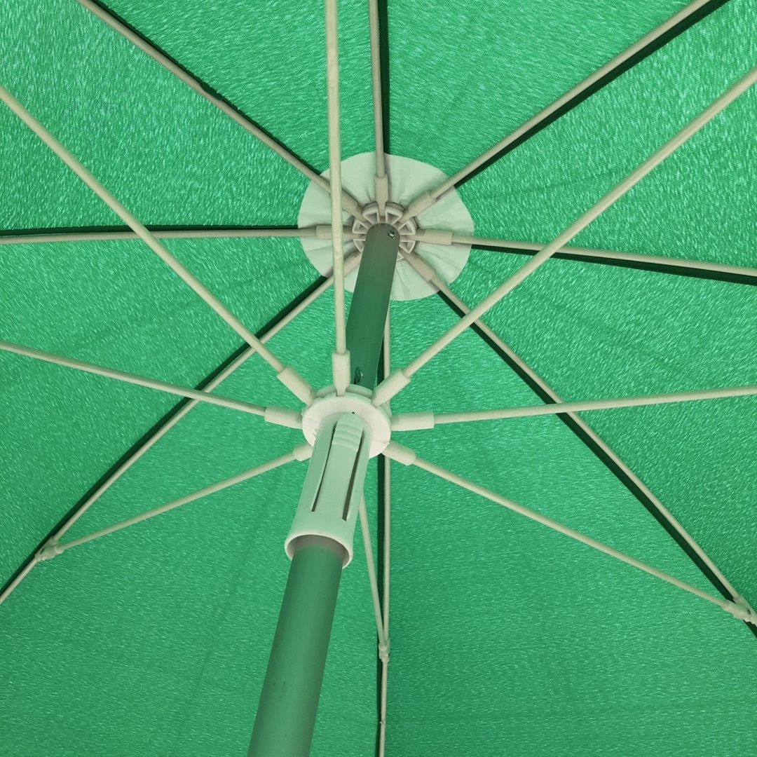 Ovida 2M Outdoor Furniture Tilt Wood Painting Parasol Patio Green Color Umbrella With Tassels