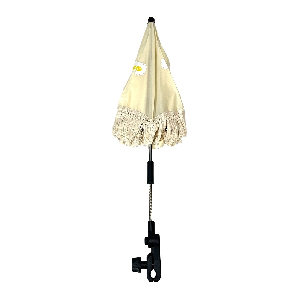 Ovida kids baby beach umbrella with tassels custom sun block baby stroller umbrellas