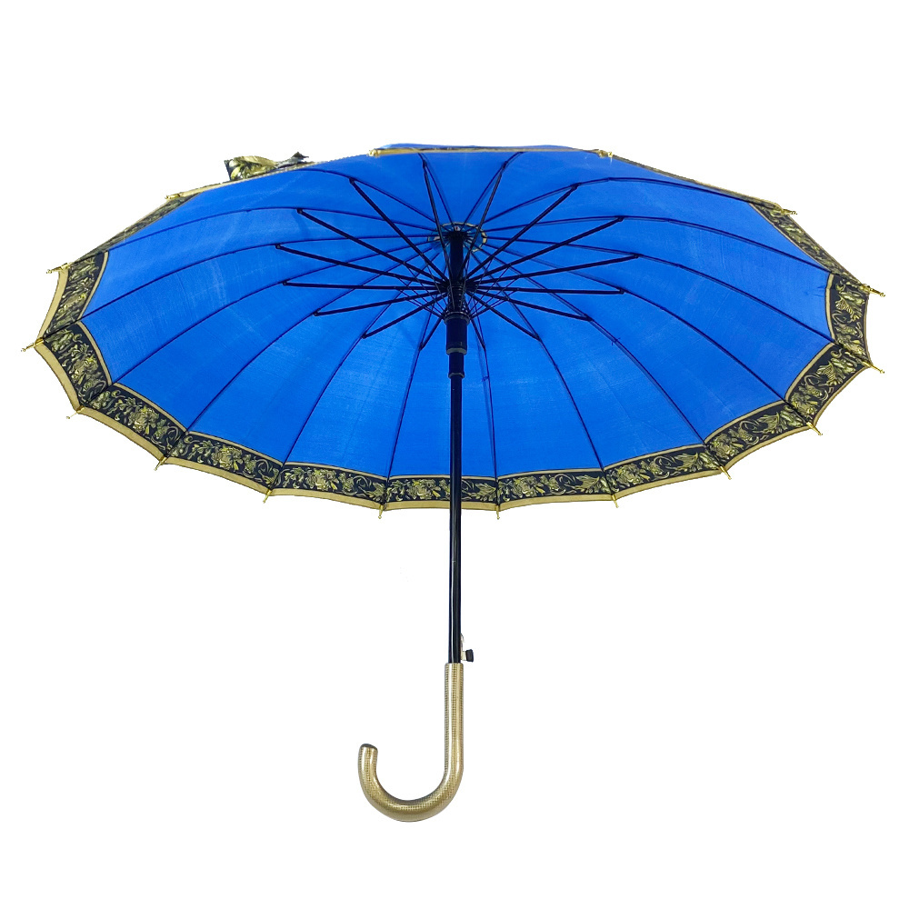 Ovida  Wholesale Large India Umbrella Shaft Windproof Waterproof Automatic Umbrellas16K ribs black frame satin Umbrella